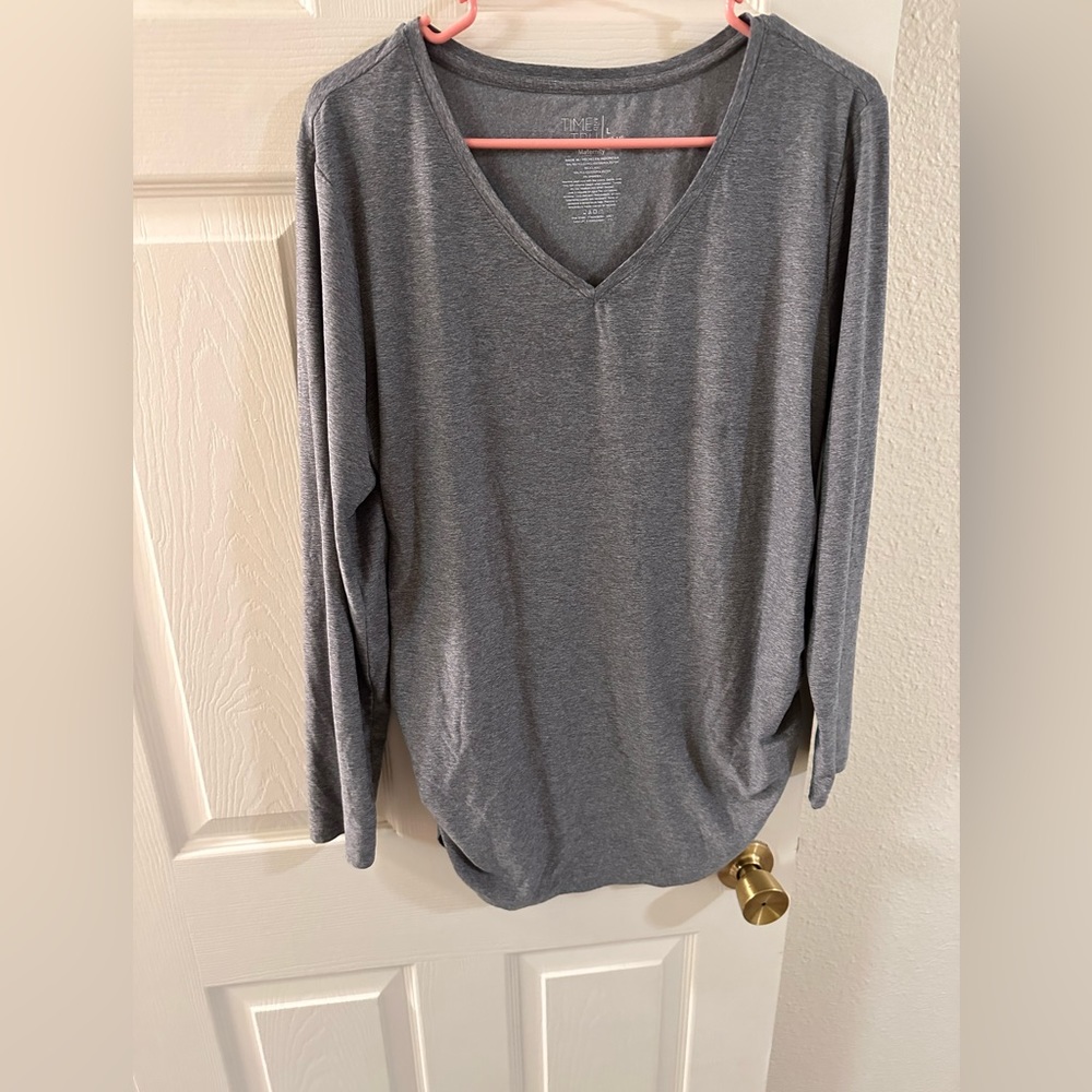 Long sleeve Gray Maternity Shirt